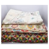 Set of 3 Well-Loved Vintage Quilts