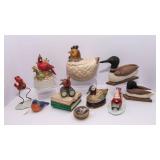 Assorted Bird Decorative Figurines Lot – Includes 2 Music Boxes
