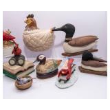 Assorted Bird Decorative Figurines Lot – Includes 2 Music Boxes