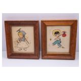 Set of 3 Pieces of Wall Art Pieces - One Handpainted