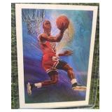1990-91 NBA Hoops - Art Card Team Checklist Michael Jordan #358