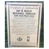 1997 Upper Deck Michael Jordan 22kt Gold He’s Back /10,000 Chicago Bull