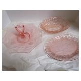 Pink Depression Tray & Platter