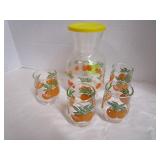 Vintage Juice & Four Glasses