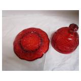 Amberina Domed Butter Dish