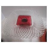 Ruby Cake Plate, Bowl, Server