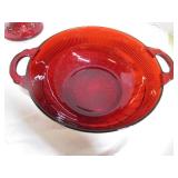 Ruby Cake Plate, Bowl, Server