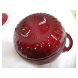 Ruby Cake Plate, Bowl, Server