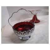 Ruby Cake Plate, Bowl, Server
