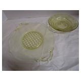 Yellow Depression Glass Plate & Soup