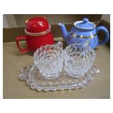 Hall T-pot, Cat Cup, Cream & Sugar