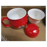 Hall T-pot, Cat Cup, Cream & Sugar