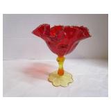 Amberina Pedestal Dish