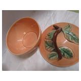 RW Art Pottery, Covered Dish, Floral