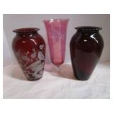 Vases, Red, Cranberry