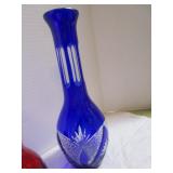 Vases: Cobalt, Red, Partylite Candle Holder