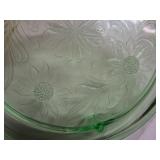 Depression Glass Cake Plate & Folded Dish