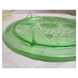 Depression Glass Cake Plate & Folded Dish