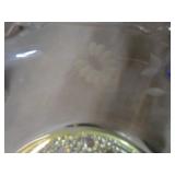 Depression Glass Cake Plate & Folded Dish