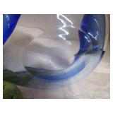 Art Glass Blue, Ruby & Green Dishes