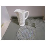 Westmoreland Pitcher, Tumblers, Plate
