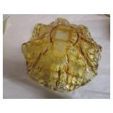 Amber Art Glass, Candy, Pedestal Amberina