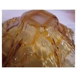 Amber Art Glass, Candy, Pedestal Amberina