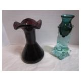 Art Glass Vase, Amethyst Vase