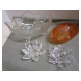Fruit Bowl, Pickle Dish, Candle Holders
