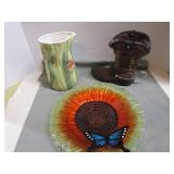 Butterfly Dish, Boot, Vase
