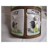 Ceramic Table Set, Vintage Chickens
