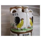 Ceramic Table Set, Vintage Chickens