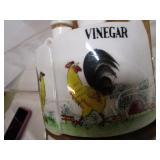 Ceramic Table Set, Vintage Chickens