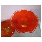 Amberina Vase, Dish, Nappy