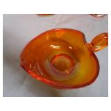 Amberina Vase, Dish, Nappy