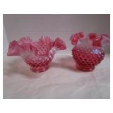 Cranberry Opalescent Hobnail