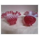 Cranberry Opalescent Hobnail