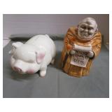 Banks, Ceramic Pig & Monk