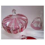 Cranberry/Clear: Candy, Bell, Pedestal