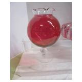 Cranberry/Clear: Candy, Bell, Pedestal