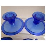 Cobalt Heisey, Cream & Sugar, Candle Holders