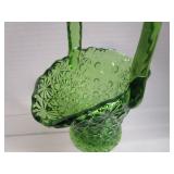 Green Daisy & Button Basket