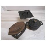 Cast Iron: Baking Dish, Grill Press