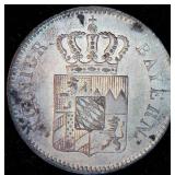 Uncirculated 1846 Kingdom of Bavaria 1 Kreuzer, Scarce, Unaltered w/Lustrous Gold/Blue Toning
