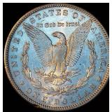 AU 1890-S Morgan Silver Dollar, Muted Original Luster, details