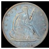 1853-P Seated Liberty Half Dollar, F/F+, Details
