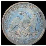 1853-P Seated Liberty Half Dollar, F/F+, Details