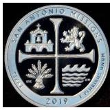 .999 Silver Proof 2019 ATB Quarter - San Antonio, 2 of 5 in the Series, Mint Fresh
