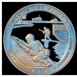 .999 Silver Proof 2019 ATB Quarter - War In The Pacific, 3 of 5 in the Series, Mint Fresh