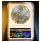 2021 T2 Silver Eagle, Early Releases, NGC MS 70, Mint Fresh
